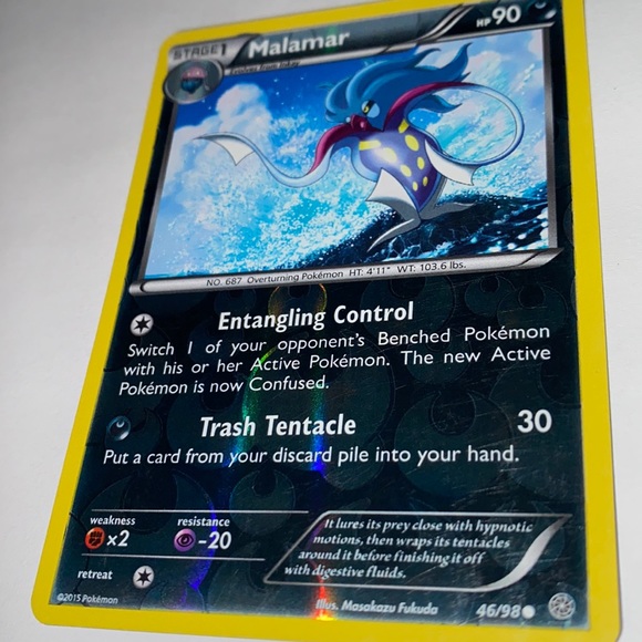 Malamar 46/98 Pokémon TCG Card Reverse Holo - Picture 3 of 5